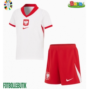 Polen Hemmaställ Barn EM 2024 Kortärmad (+ Korta byxor)